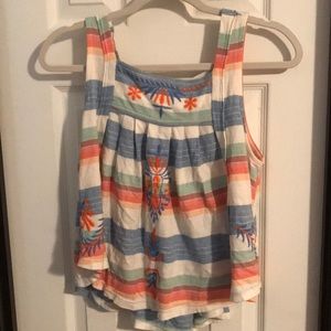 Colorful embroidered free people tank
